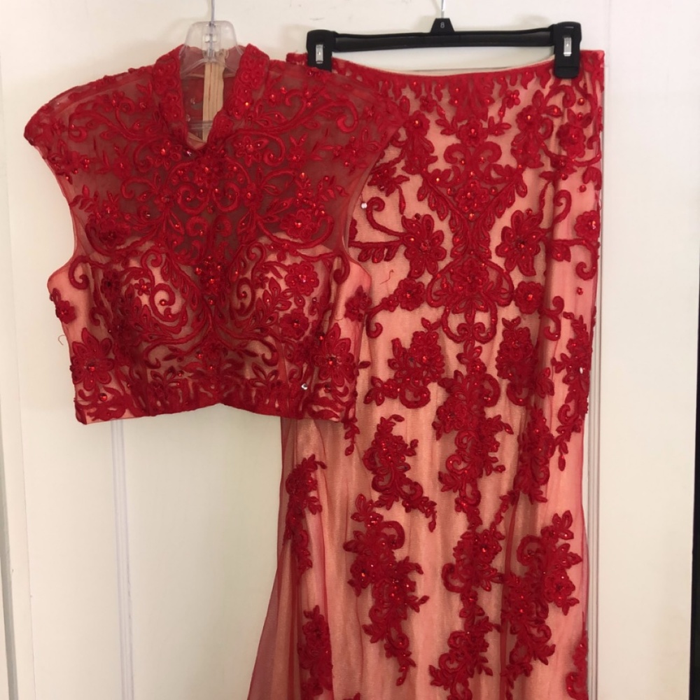 Red Two-Piece Gown